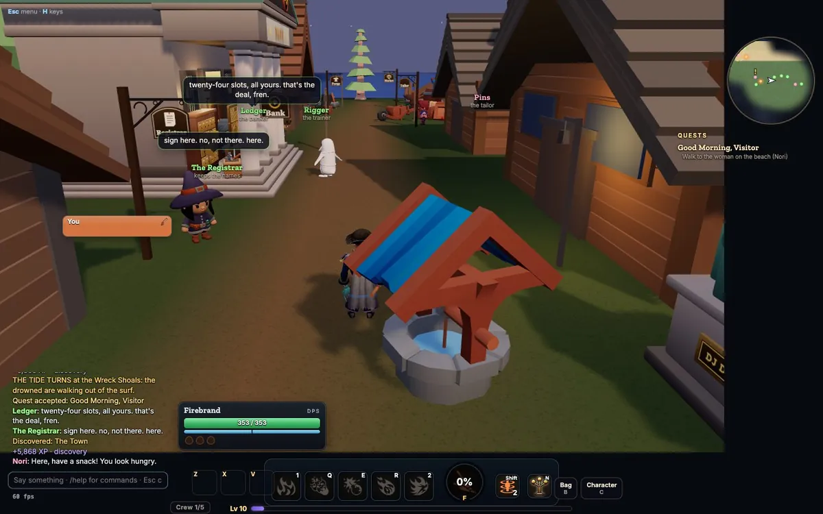 The game screen